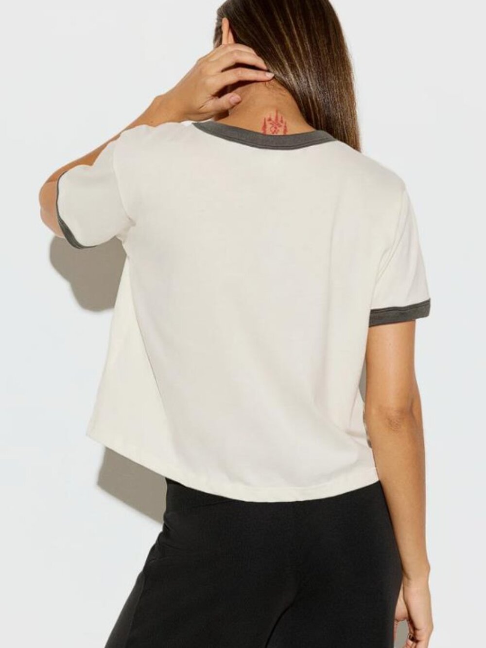 SPIRITUAL GANGSTER Women's Flow Short Sleeve Ringer Tee Size S In Vintage White - Picture 3 of 7